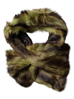 Dolce & Gabbana Multicolor Fur Shawl Neck Wrap Cover Collar Scarf