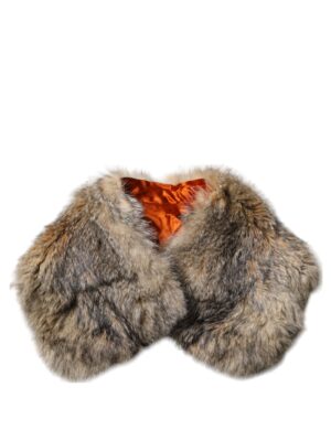 Dolce & Gabbana Brown Fur Shoulder Collar Neck Wrap Scarf