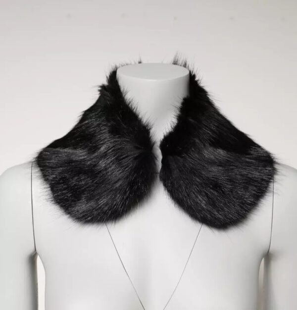 Dolce & Gabbana Black Fur Shawl Neck Wrap Cover Collar Scarf - Image 5