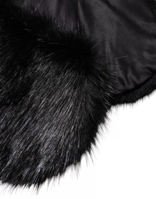 Dolce & Gabbana Black Fur Shawl Neck Wrap Cover Collar Scarf - Image 6