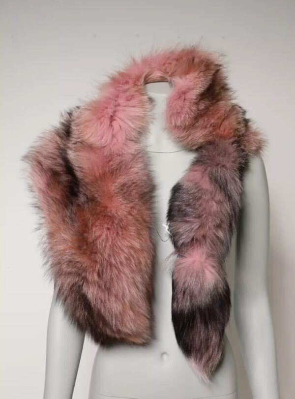 Dolce & Gabbana Pink Frost Fox Fur Neck Warmer Winter Scarf - Image 7