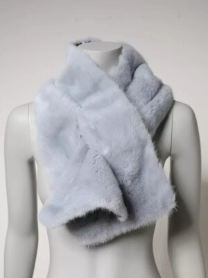 Dolce & Gabbana Powder Blue Mink Fur Neck Warmer Scarf