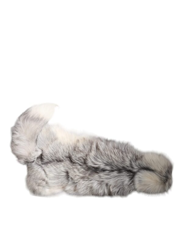 Dolce & Gabbana White Fox Fur Neck Wrap Warmer Winter Scarf - Image 2