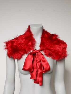 Dolce & Gabbana Red Alpaca Fur Women Neck Warmer Winter Scarf