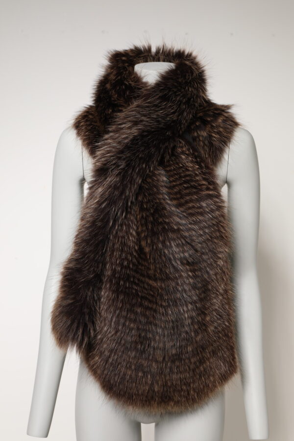 Dolce & Gabbana Brown Raccoon Fur Neck Warmer Winter Scarf - Image 2