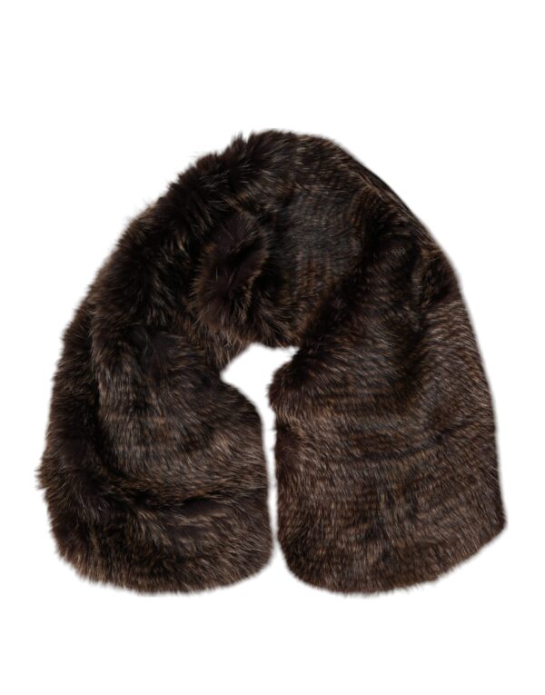 Dolce & Gabbana Brown Raccoon Fur Neck Warmer Winter Scarf - Image 3