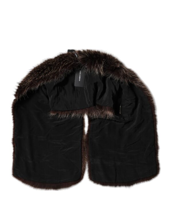 Dolce & Gabbana Brown Raccoon Fur Neck Warmer Winter Scarf - Image 5