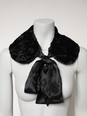 Dolce & Gabbana Black Lamb Fur Women Neck Warmer Winter Scarf