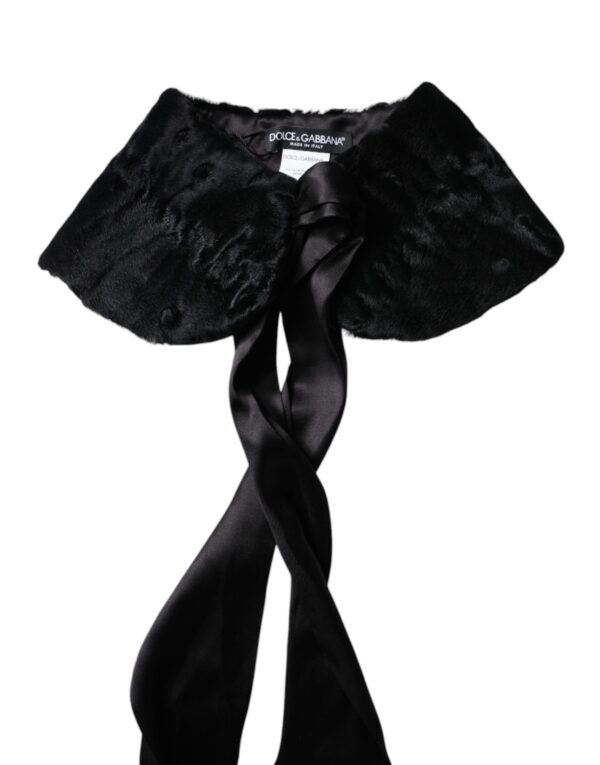 Dolce & Gabbana Black Lamb Fur Women Neck Warmer Winter Scarf - Image 5