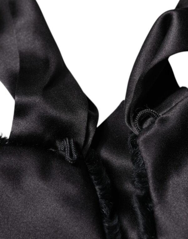 Dolce & Gabbana Black Lamb Fur Women Neck Warmer Winter Scarf - Image 7