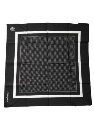 Dolce & Gabbana Black Polka Dots Cotton Handkerchief Scarf