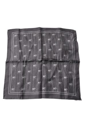 Dolce & Gabbana Brown Elephant Fantasy Handkerchief Scarf