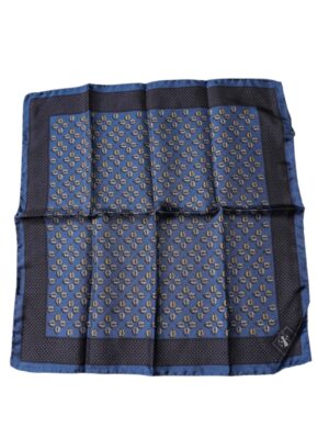 Dolce & Gabbana Blue Lady Bug Silk Square Handkerchief Scarf