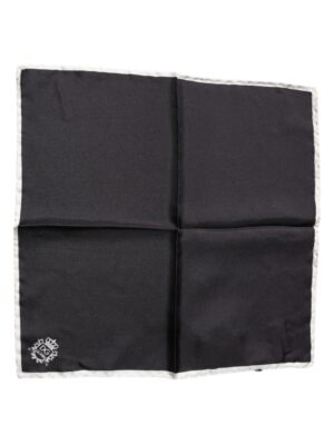 Dolce & Gabbana Black Crown Logo Square Handkerchief Scarf