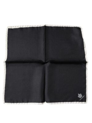 Dolce & Gabbana Black Crown Logo Square Handkerchief Scarf