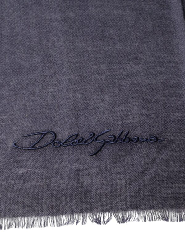 Dolce & Gabbana Black Cashmere Foulard Neck Wrap Shawl Scarf - Image 4