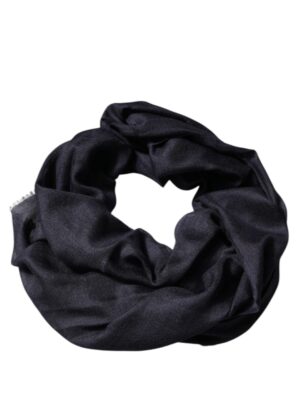 Dolce & Gabbana Black Cashmere Foulard Neck Wrap Shawl Scarf