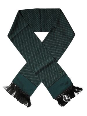 Dolce & Gabbana Dark Green Fantasy Fringes Neck Wrap Scarf