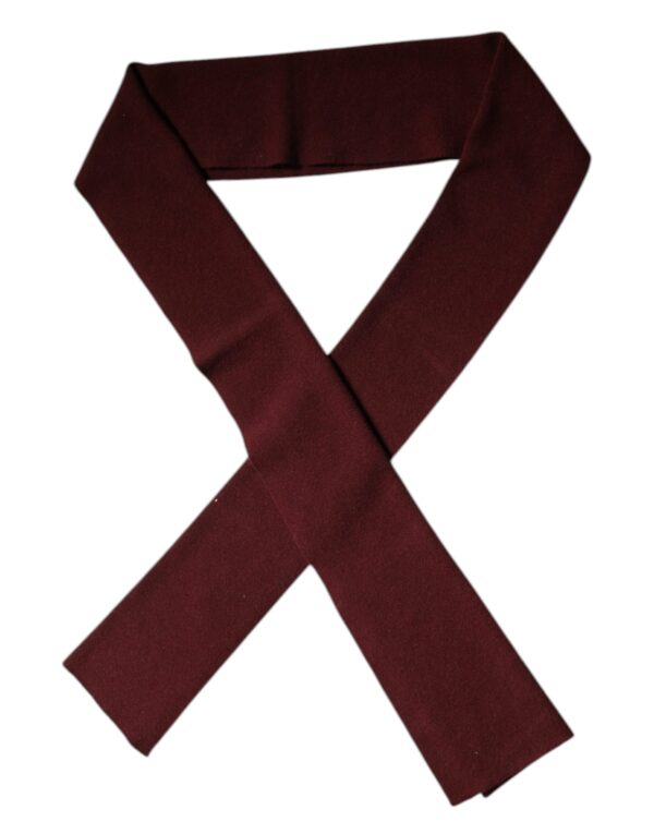 Dolce & Gabbana Maroon Cashmere Skinny Neck Wrap Scarf - Image 4