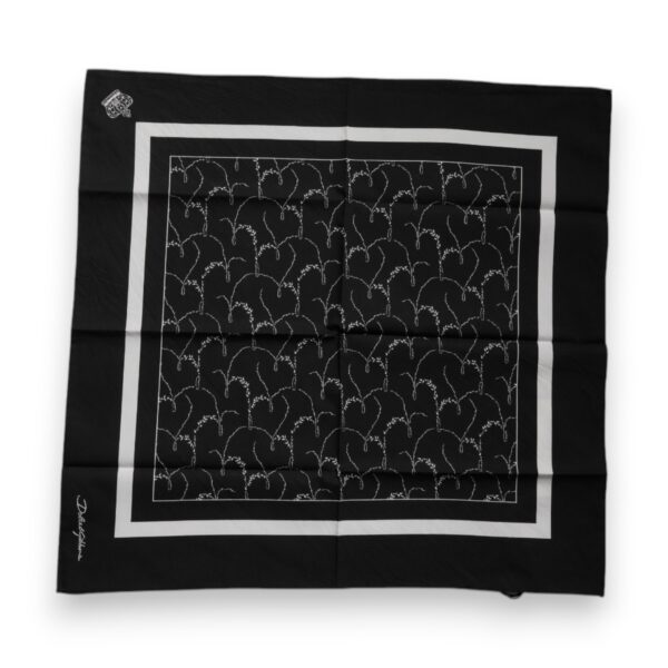 Dolce & Gabbana Black Patterned Cotton Handkerchief Scarf - Image 5