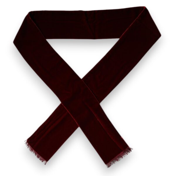Dolce & Gabbana Maroon Silk Fringes Skinny Neck Wrap Scarf - Image 5