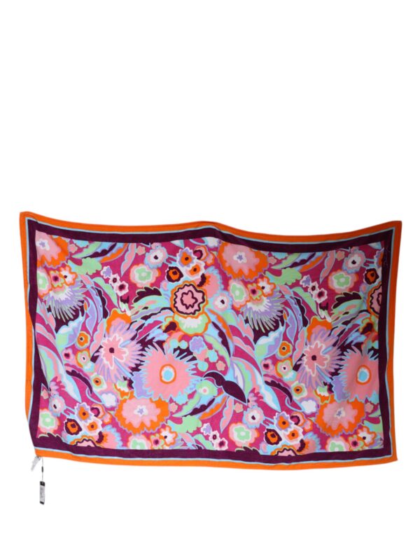 Dolce & Gabbana Multicolor Floral Print Cotton Beach Towel - Image 2