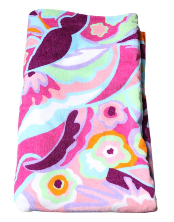Dolce & Gabbana Multicolor Floral Print Cotton Beach Towel - Image 4