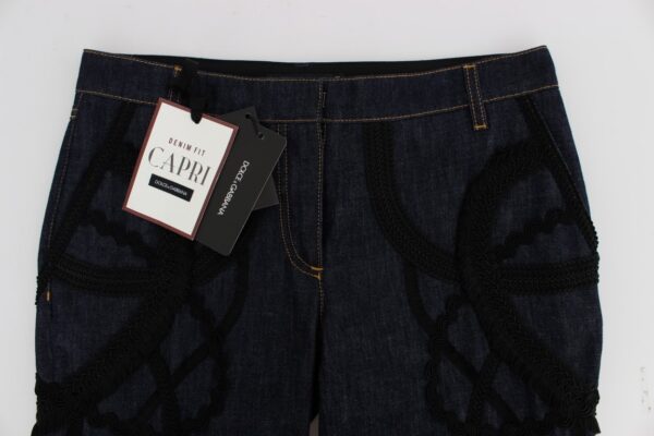 Dolce & Gabbana Embroidered Capri Jeans for Elegant Styling - Image 5