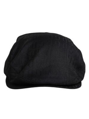 Dolce & Gabbana Black Wool Newsboy Capello Cabbie Hat