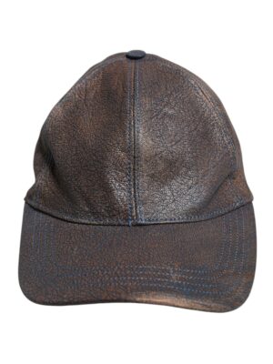 Dolce & Gabbana Brown Goatskin Leather Baseball Cap