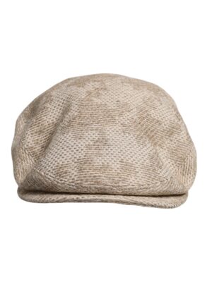 Dolce & Gabbana Beige Floral Linen Newsboy Hat