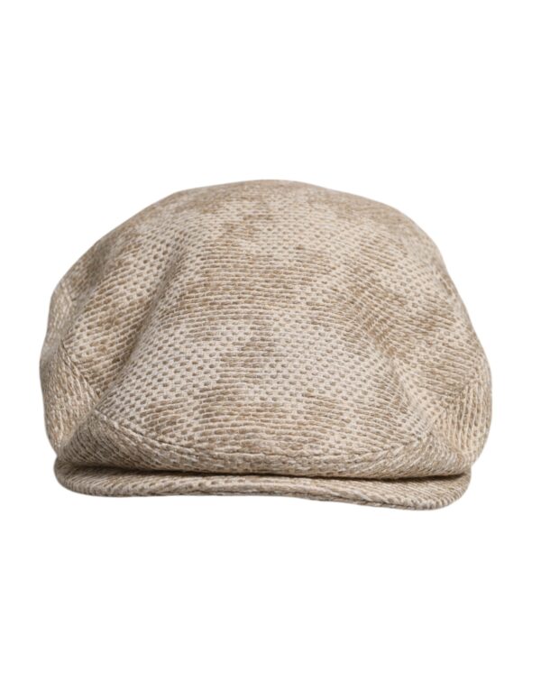 Dolce & Gabbana Beige Floral Linen Newsboy Hat - Image 2