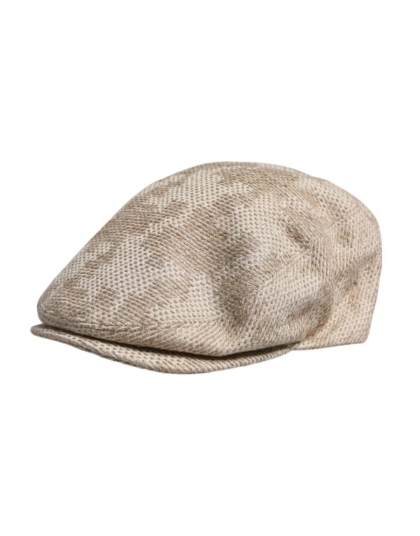 Dolce & Gabbana Beige Floral Linen Newsboy Hat - Image 3
