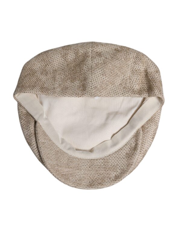 Dolce & Gabbana Beige Floral Linen Newsboy Hat - Image 7