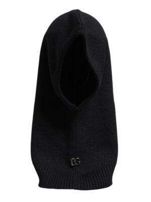 Dolce & Gabbana Black Wool Whole Head Wrap Balaclava Hat