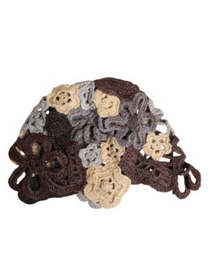 Dolce & Gabbana Multicolor Floral Silk Crochet Beanie Hat