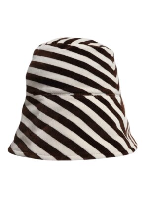 Dolce & Gabbana Black White Stripes Cotton Bucket Cap