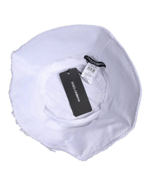 Dolce & Gabbana White Polyester Wide Brim Bucket Hat - Image 5