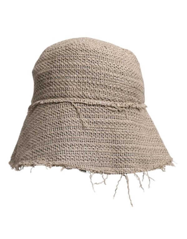 Dolce & Gabbana Beige Linen Wide Brim Bucket Hat - Image 2