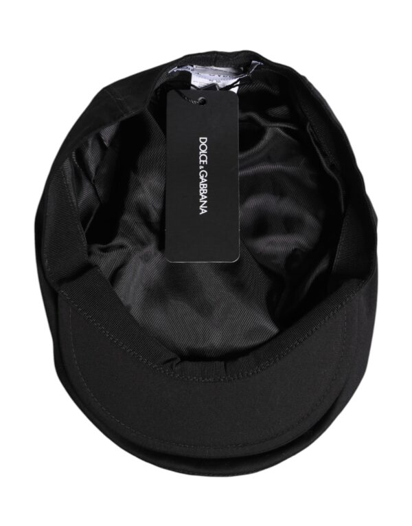Dolce & Gabbana Black Cotton Newsboy Capello Cabbie Hat - Image 5