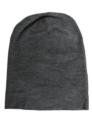 Dolce & Gabbana Gray Wool Blend Knitted Beanie Cap