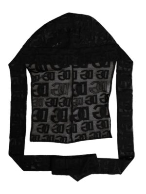 Dolce & Gabbana Black Logo Mesh Whole Head Wrap Hat