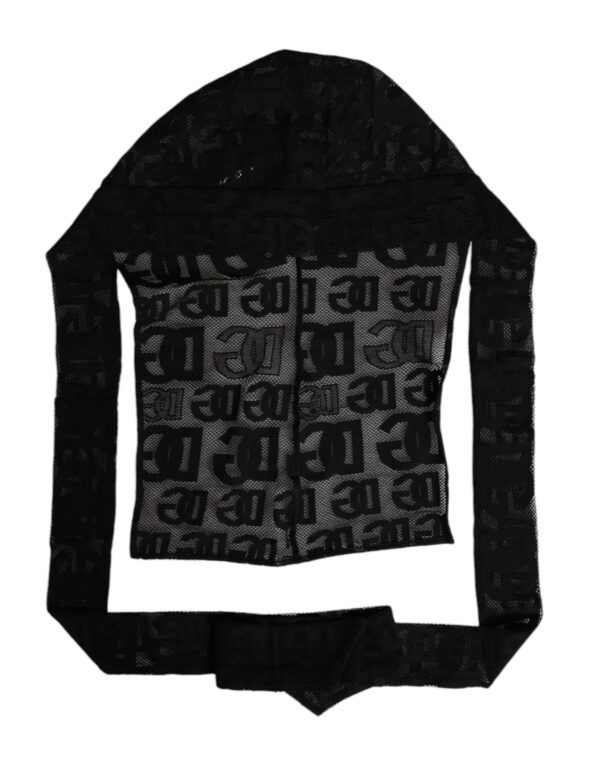 Dolce & Gabbana Black Logo Mesh Whole Head Wrap Hat - Image 2