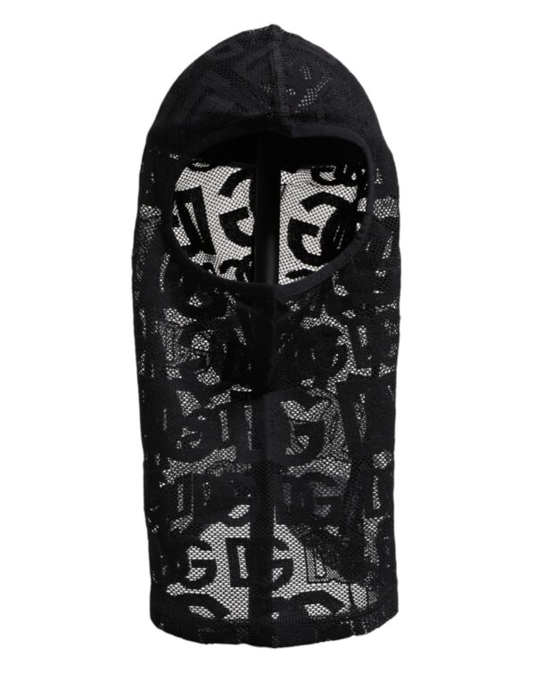 Dolce & Gabbana Black Logo Mesh Cotton Ski Mask Balaclava Hat - Image 5
