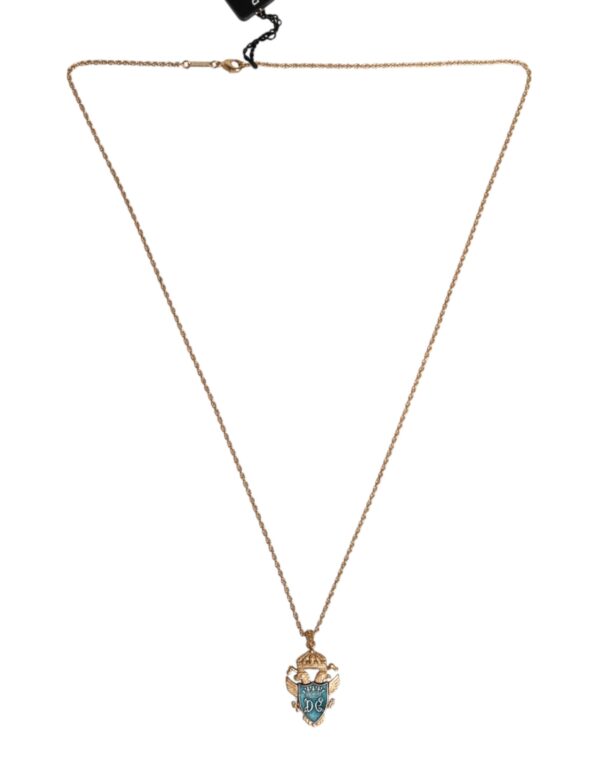 Dolce & Gabbana Gold Tone Chain Brass Statement Sicily Pendant Necklace - Image 2