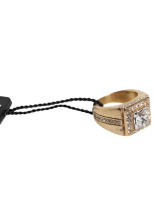 Dolce & Gabbana Gold Tone Sterling Silver 925 Crystals Ring