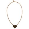 Dolce & Gabbana Gold Brass Cuore Heart Rose Crystal Embellished Necklace - Image 4
