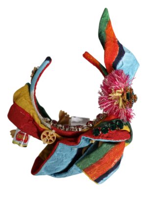 Dolce & Gabbana Multicolor Floral Crystal Embellished Diadem Headband