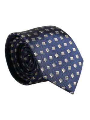 Dolce & Gabbana Blue Patterned Silk Adjustable Necktie Tie
