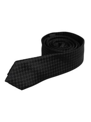 Dolce & Gabbana Black Circles Silk Adjustable Necktie Tie